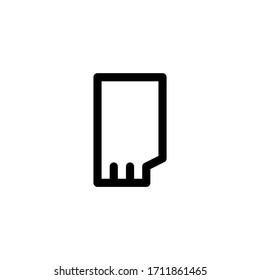 SD Card User Interface Outline Icon Logo Vector Illustration
