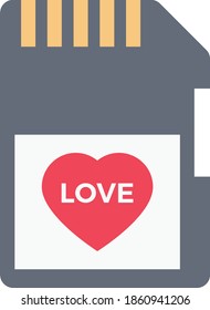 sd card vector flat colour icon