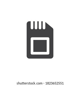 Sd card vector icon. filled flat sign for mobile concept and web design. SD memory card glyph icon. Symbol, logo illustration. Vector graphics
