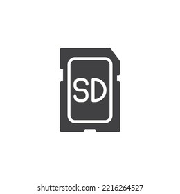 Micro sd card icon flat Royalty Free Vector Image