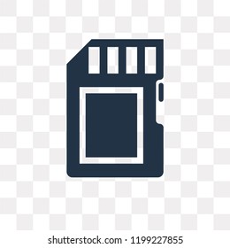 Sd card vector icon isolated on transparent background, Sd card transparency concept can be used web and mobile
