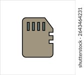 sd card vector icon line template