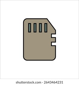 sd card vector icon line template