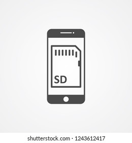Sd card vector icon sign symbol