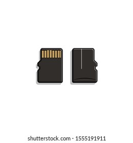 SD Card vector Illustration. Flat Illustration of memory card for sticker, web and graphic design