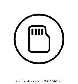 SD Card Vector Line Icon . Editable Stroke