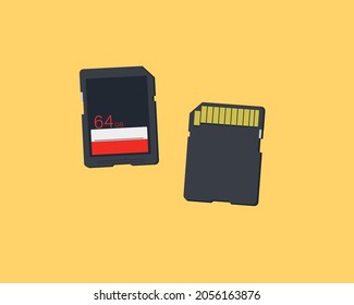 sd card vector with minimalist style double sided