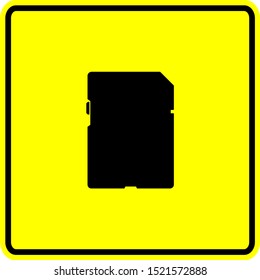 sd card yellow vector sign