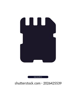 icono de memoria de tarjeta sd. Dispositivos e iconos relacionados con la electrónica. Iconos vectoriales de computadoras y teléfonos móviles. 