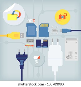 Sd cards and electric cable