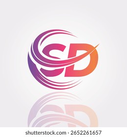 SD Creative Gradient Swirl Monogram Logo – Modern Abstract Letter mark Design for Professional Branding and Digital Identity