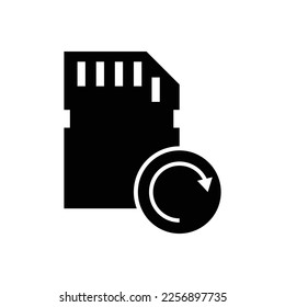 Diseño de icono de SD Data Recovery. Vector de recuperación de tarjeta de memoria. aislado de fondo blanco. ilustración vectorial