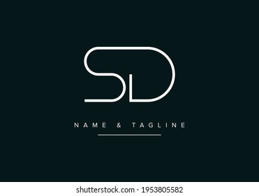 SD or DS Abstract initial monogram letter alphabet logo