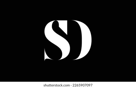 Monogramm für SD, DS, abstrakte Buchstaben des Logos