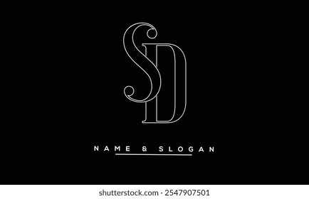 SD, DS Cartas abstratas Monograma de logotipo