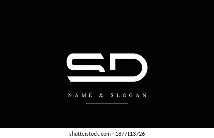 SD DS abstract vector logo monogram template