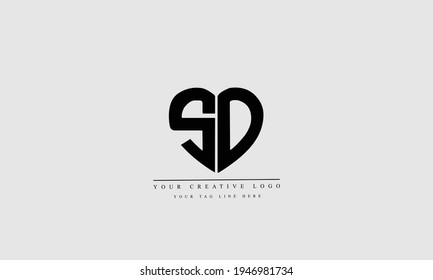 SD DS abstract vector logo monogram template