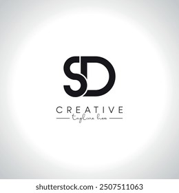 SD DS Letras de Alfabeto Monograma Diseño de Logo. Plantilla inicial del Vector.