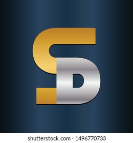 SD DS Double Initial Alphbet letters Logo
