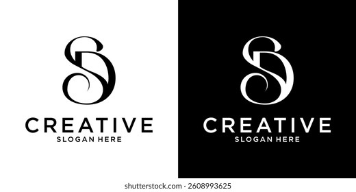 SD or DS initial letter logo design vector concept
