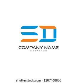 sd, ds letter logo design vector