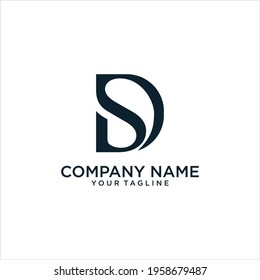 SD or DS letter logo design vector 