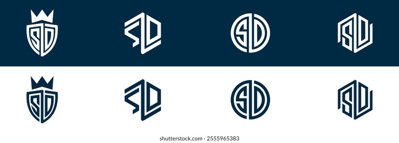 SD DS letter logo set design