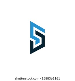 SD or DS logo design vector template.