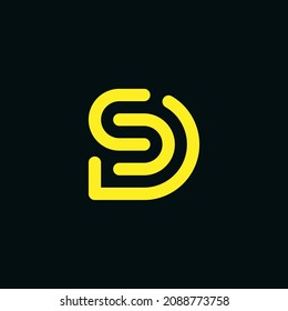 SD DS logo. the letter S and D perfectly combined into a new, modern and original Logo