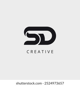 SD DS Modern Unique Letter Line Logo Design. Ursprüngliche Vektorvorlage.