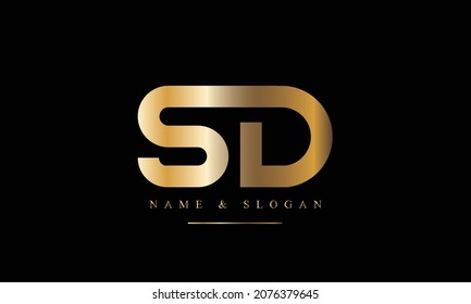 Monograma del logotipo de las letras abstractas SD, DS, S, D