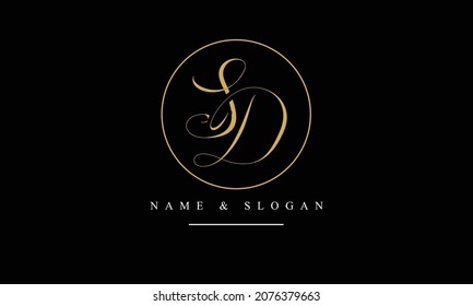 Abstrakte Buchstaben SD, DS, S, D, Logo-Monogramm