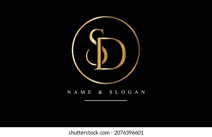 Abstrakte Buchstaben SD, DS, S, D, Logo-Monogramm
