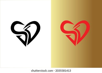 SD elegant logo with initials for company -vector