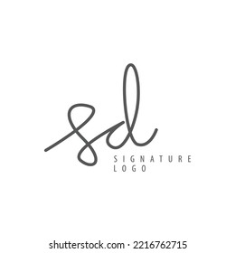 SD Initial Based Vector Logo. Handwriting Or Signature Logo. Logo For Wedding, Fashion, Cosmetics, Beauty, Personal Brand, Woman, And Company.