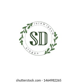 SD Initial beauty floral logo template