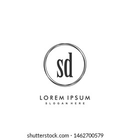 SD Initial beauty monogram logo vector