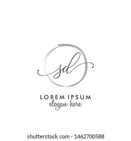 SD Initial beauty monogram logo vector