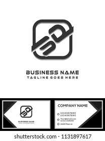 SD initial box letter logo template vector