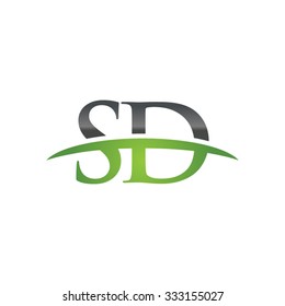 SD initial company green swoosh logo