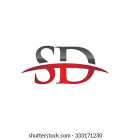 SD initial company red swoosh logo