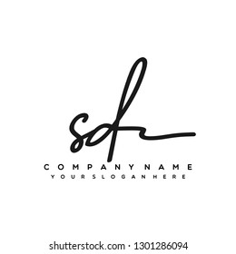 SD Initial Handwriting logo template vector