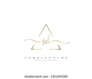 SD initial handwriting logo template vector