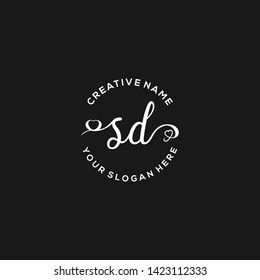 SD Initial handwriting logo vector