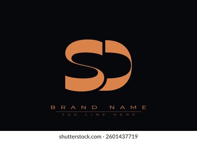 SD initial letter logo design. Letter S and D luxury alphabet letter logo icon template