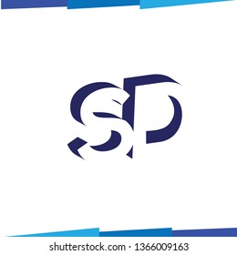 SD Initial Letter logo in negative space vector template