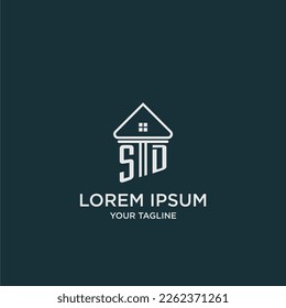 SD initial logo monogram real estate with home image ideas
