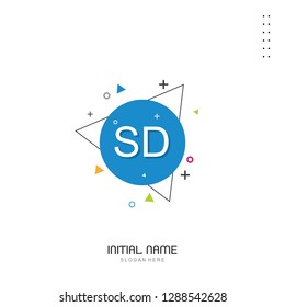 SD Initial logo template vector