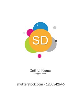 SD Initial logo template vector