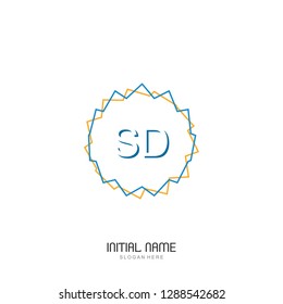 SD Initial logo template vector